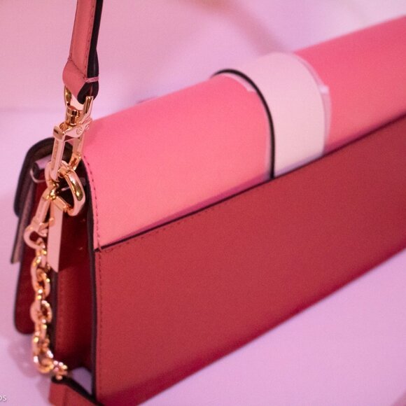 NWT Small Greenwich Michael Kors gold cinnamon pink hot pink crossbody - Picture 5 of 10